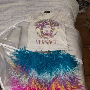 Versace Kids Matching Set - White, Blue, Pink